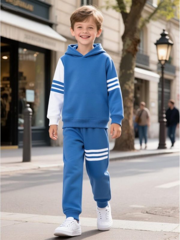 Boys Hoodie Pants Set KidStyle Soft Fabric Design-1