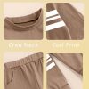 Hevemexy Boys Sweatshirt Set Cotton Stripe Design-4