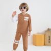 Hevemexy Boys Sweatshirt Set Cotton Stripe Design-2