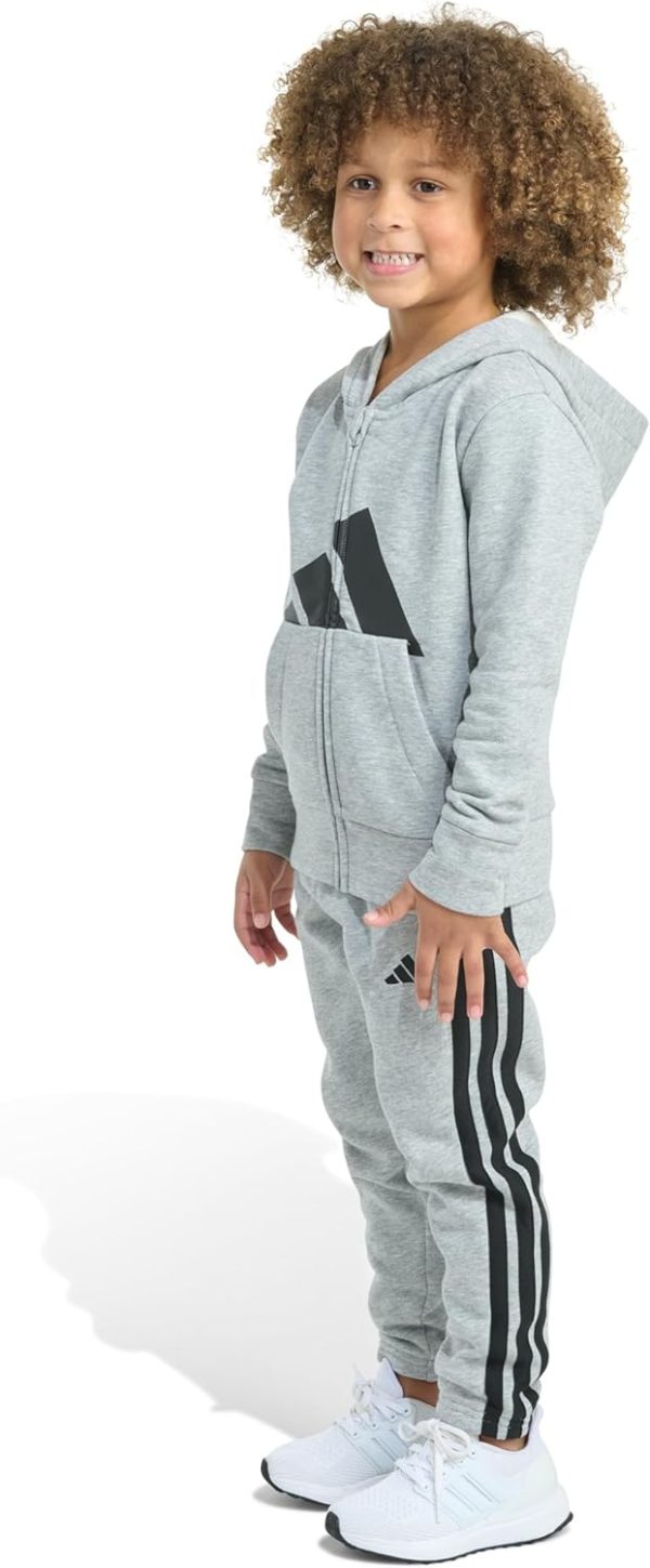 adidas boys hooded sweatsuit medium grey-2
