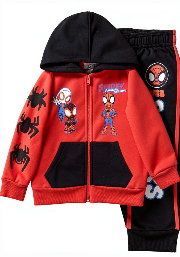 Marvel Spiderman Graphic Hoodie and Joggers Set for Boys-0