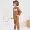 Hevemexy Boys Sweatshirt Set Cotton Stripe Design-3