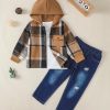 Boys 3-Piece Cozy Set Polyester Hoodie Tee Jeans-1