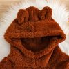Kids Flannel Bear Ear Hoodie Sweatshirt Set Boys-4