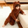 Kids Flannel Bear Ear Hoodie Sweatshirt Set Boys-2