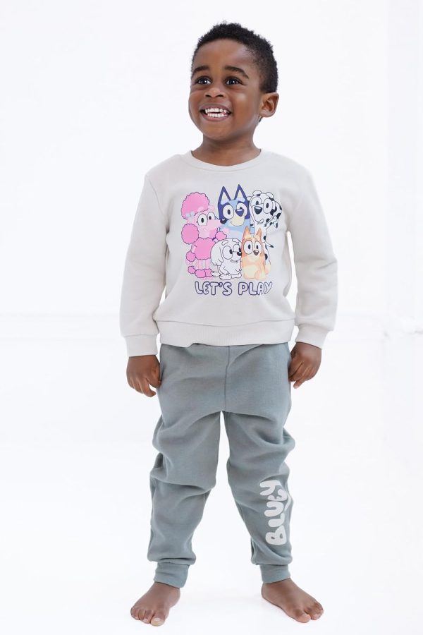 Bluey Boys Sweatshirt and Pants Set Off White Dark Green-1