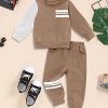 Hevemexy Boys Sweatshirt Set Cotton Stripe Design-5
