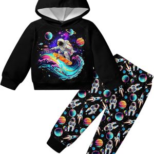 Kids Astronaut Space Hoodie Set 4-5T Boys Tracksuit-0