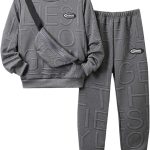 Boys Casual Sweatsuit Polyester Soft Fabric-0