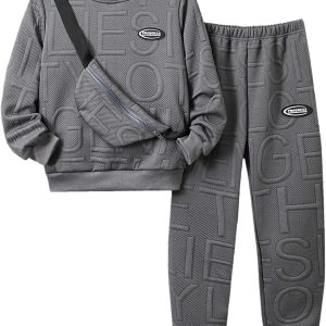 Boys Casual Sweatsuit Polyester Soft Fabric-0