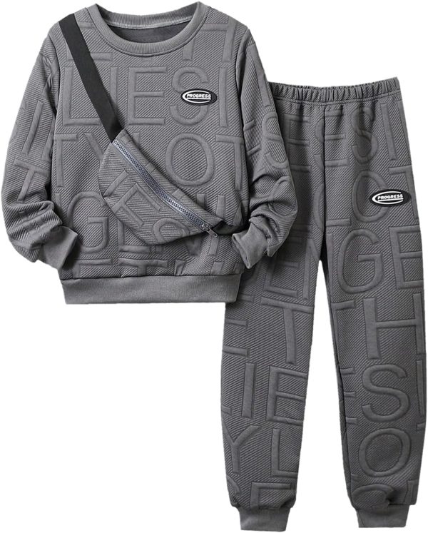 Boys Casual Sweatsuit Polyester Soft Fabric-0