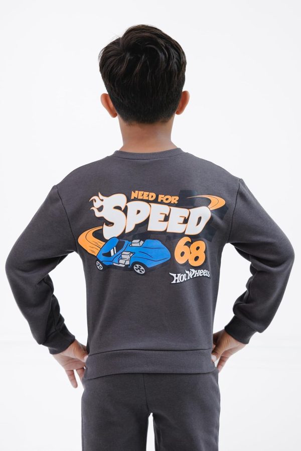 Hot Wheels Boys Sweatshirt and Pants Bentex Cream-2