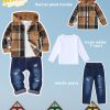 Boys 3-Piece Cozy Set Polyester Hoodie Tee Jeans-2