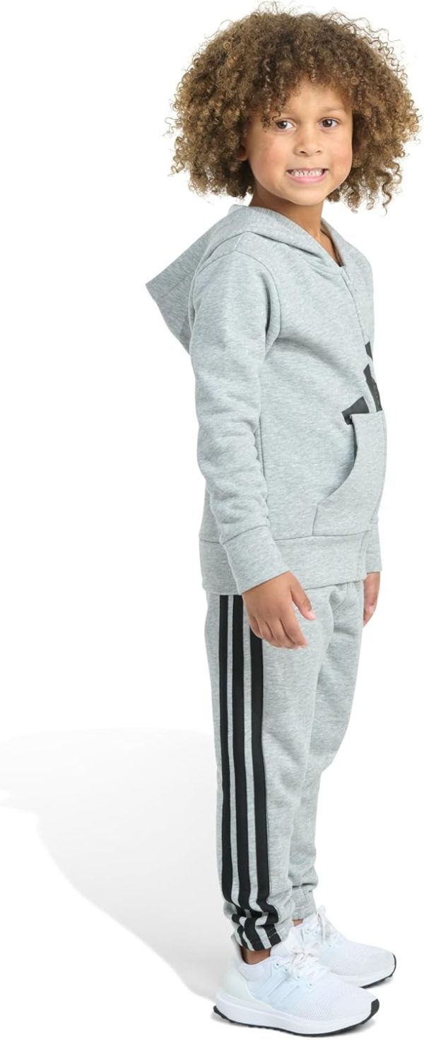 adidas boys hooded sweatsuit medium grey-1