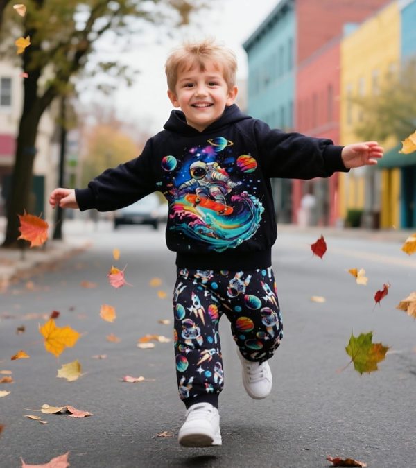 Kids Astronaut Space Hoodie Set 4-5T Boys Tracksuit-1