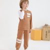 Hevemexy Boys Sweatshirt Set Cotton Stripe Design-1