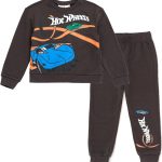 Hot Wheels Boys Sweatshirt and Pants Bentex Cream-0