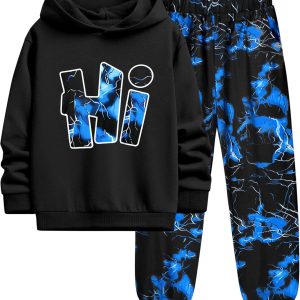 Pavo Boys Tie Dye Sweatsuit Soft Cotton Hooded Comfort 7-8-0