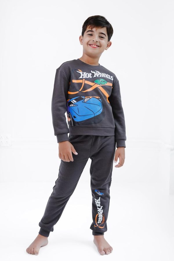 Hot Wheels Boys Sweatshirt and Pants Bentex Cream-1