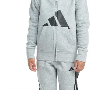 adidas boys hooded sweatsuit medium grey-0