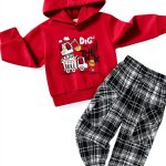 KidStyle Toddler Boy Sweatsuit Red Cotton Hoodie-0