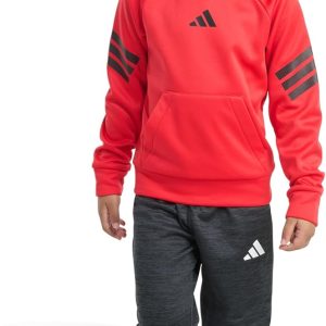 Adidas Boys Sweatsuit Pure Ruby Hoodie Jogger-0