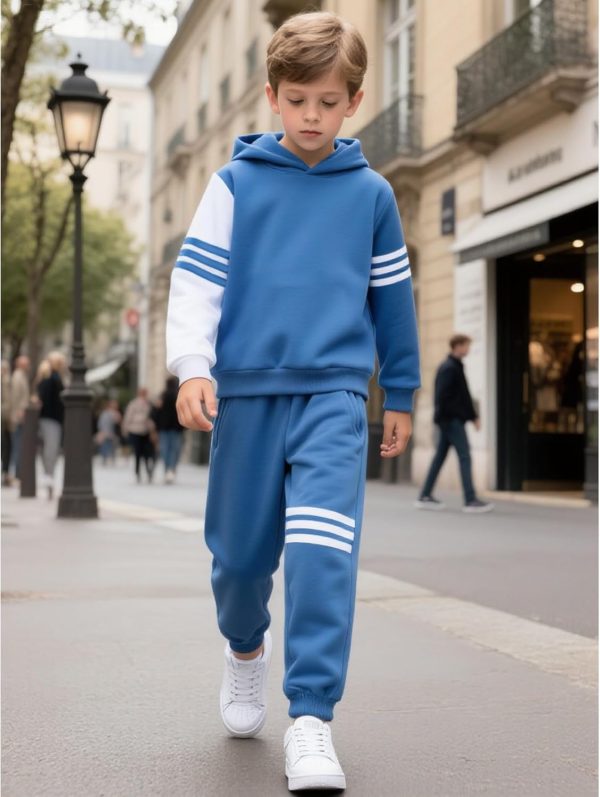 Boys Hoodie Pants Set KidStyle Soft Fabric Design-2