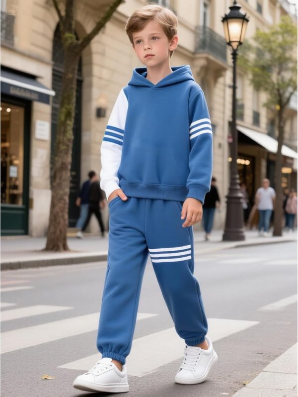 Boys Hoodie Pants Set KidStyle Soft Fabric Design-3