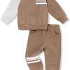 Hevemexy Boys Sweatshirt Set Cotton Stripe Design-0