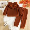 Kids Flannel Bear Ear Hoodie Sweatshirt Set Boys-6