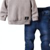 Kids Sweatsuit Set KidStyle Hooded Denim Jeans-0