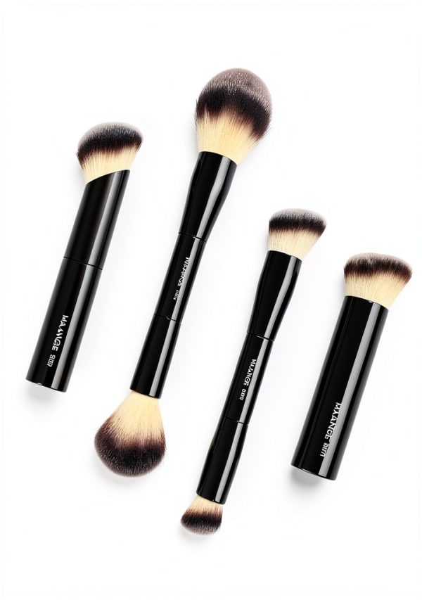 MAANGE Dual Ended Makeup Brush Set 4pcs Soft Bristles Gold-8