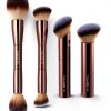 MAANGE Dual Ended Makeup Brush Set 4pcs Soft Bristles Gold-7