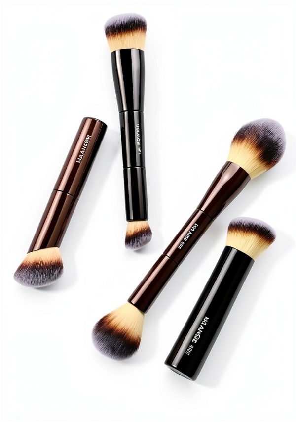 MAANGE Dual Ended Makeup Brush Set 4pcs Soft Bristles Gold-6