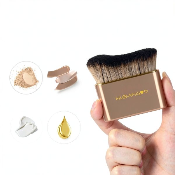 Kabuki Brush nubangoo Professional Makeup Gold-4