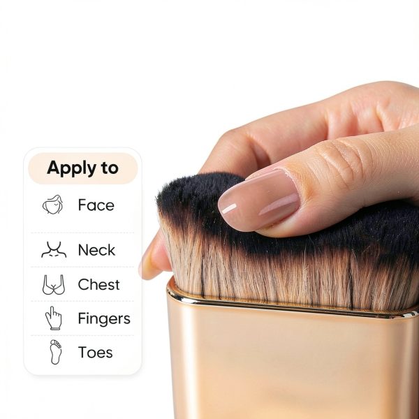 Kabuki Brush nubangoo Professional Makeup Gold-1