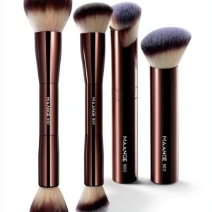 MAANGE Dual Ended Makeup Brush Set 4pcs Soft Bristles Gold-0