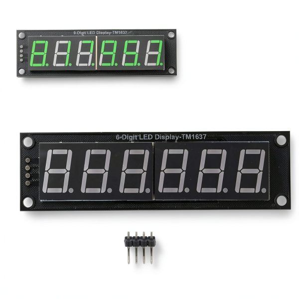 6 Digit 7 Segment Display Module LED Display Digital Tube Module TM1637 Driver Tube Clock Display with Pin Header 5V-1