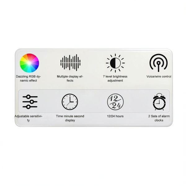 LED Music Spectrum Display GOWENIC 384 RGB LEDs with Sensor Clock-5