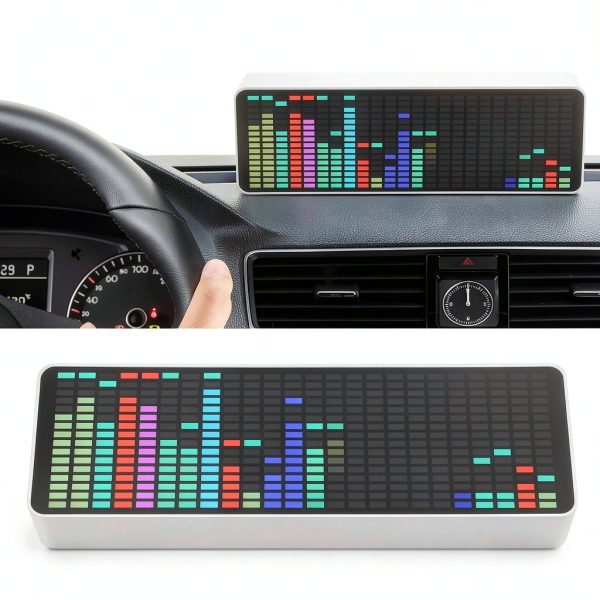 LED Music Spectrum Display GOWENIC 384 RGB LEDs with Sensor Clock-3