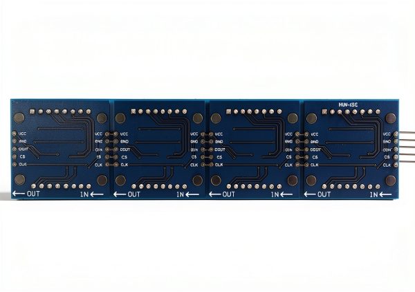 MAX7219 GODIYMODULES Matrix Panel 32x8 4-in-1 Module Wires Arduino Pi-5