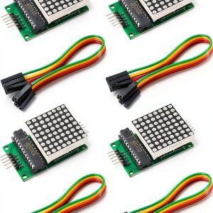 MAX7219 Dot Matrix Module 8x8 LED Display by ALAMSCN with 5 Pin Wires-0