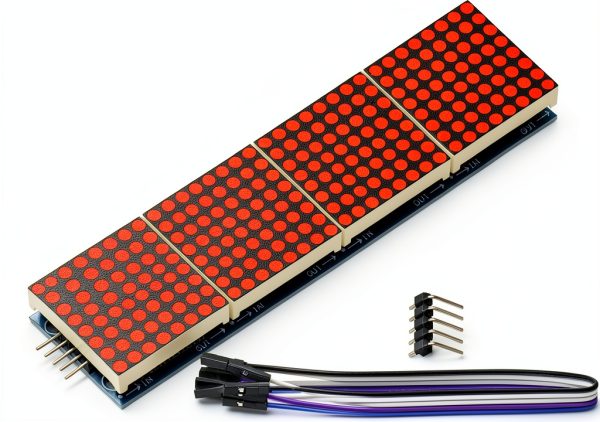 MAX7219 GODIYMODULES Matrix Panel 32x8 4-in-1 Module Wires Arduino Pi-1