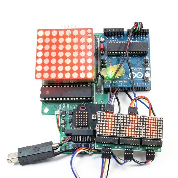 MAX7219 Dot Matrix Module 8x8 LED Display by ALAMSCN with 5 Pin Wires-2