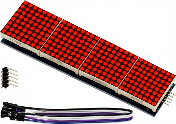 MAX7219 GODIYMODULES Matrix Panel 32x8 4-in-1 Module Wires Arduino Pi-0