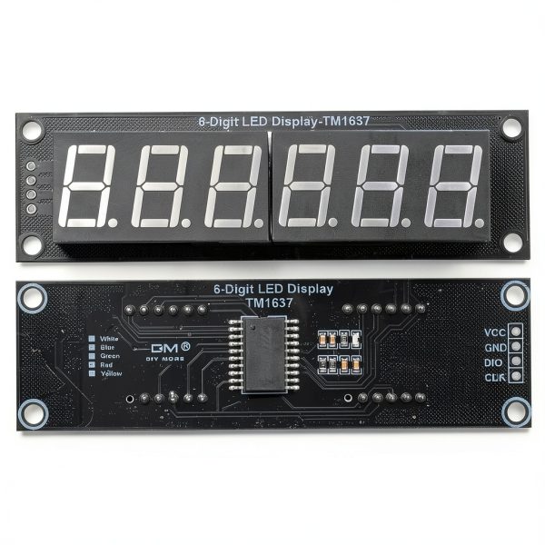 6 Digit 7 Segment Display Module LED Display Digital Tube Module TM1637 Driver Tube Clock Display with Pin Header 5V-8