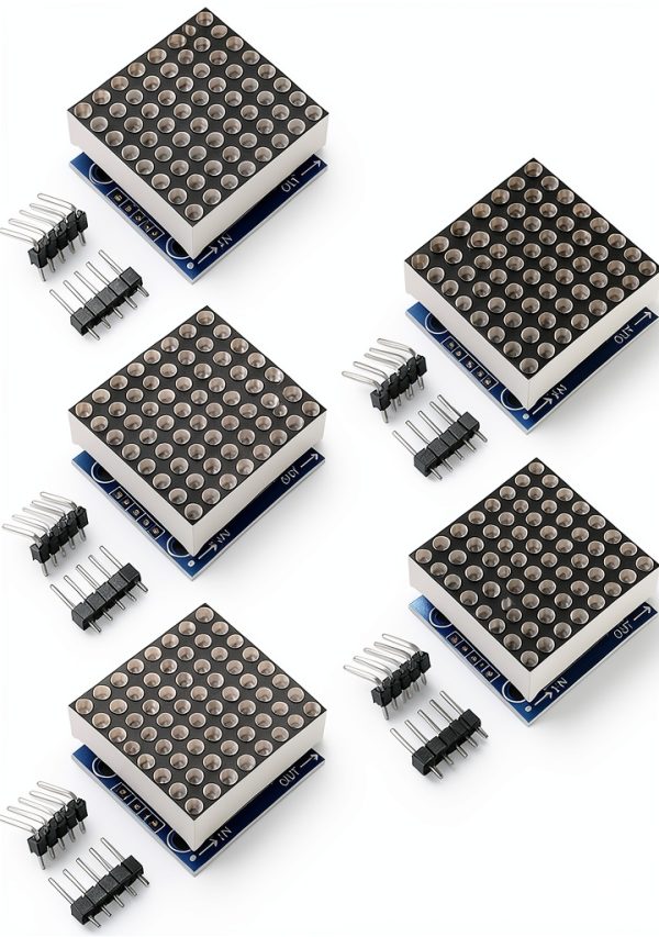 MAX7219 8x8 Dot Matrix LED Display Module 5PCS DIY Kit by Organizer 5V-0