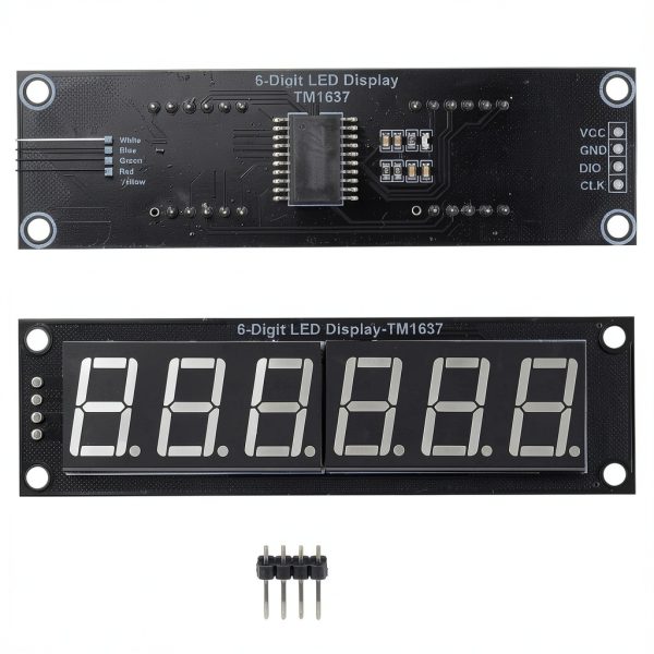 6 Digit 7 Segment Display Module LED Display Digital Tube Module TM1637 Driver Tube Clock Display with Pin Header 5V-2