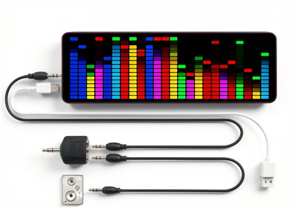 LED Music Spectrum Display Asixxsix 384 RGB Analyzer with 20 Effects-1