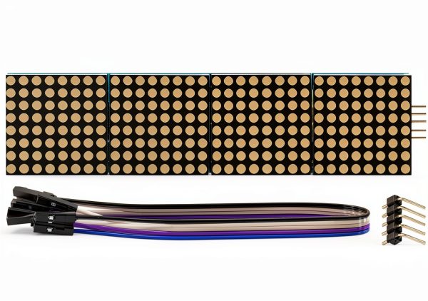 MAX7219 GODIYMODULES Matrix Panel 32x8 4-in-1 Module Wires Arduino Pi-3
